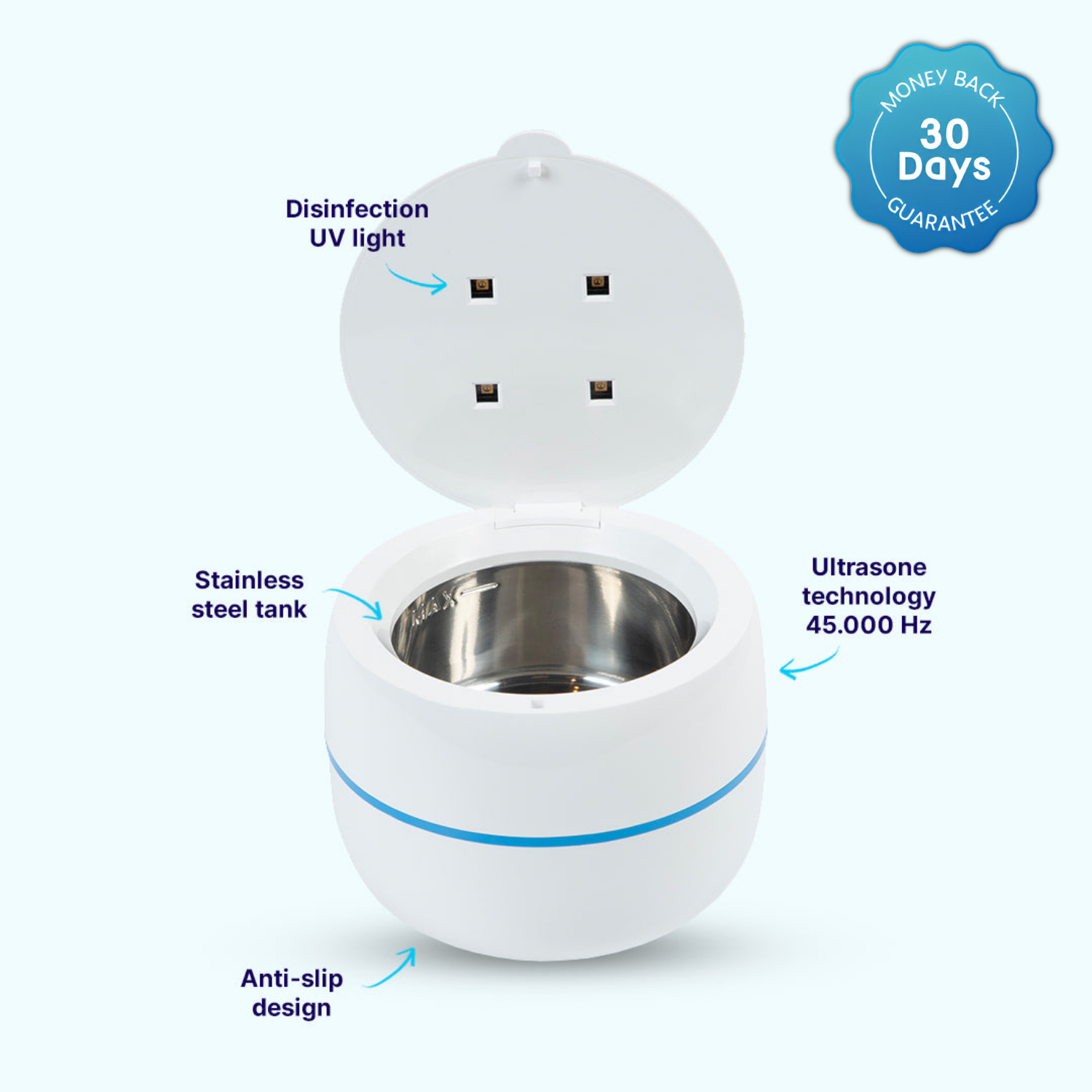 Odentrix™- Ultrasonic Retainer Cleaner with UV lights
